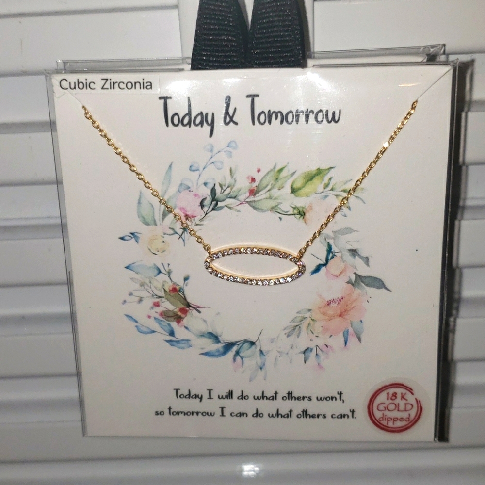 18 Gold Dipped Necklace with Cubic Zircona
